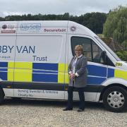 Jennie Shaw with the Wiltshire Bobby Van