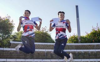Team GB's Olympic medal twins celebrate success on GCSE results day. (PA)
