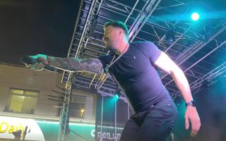 Blue's Duncan James took to the stage in Old Town to entertain Swindon's crowds.