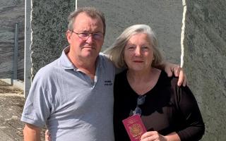 Bridget and Stephen Johnstone after returning from their failed trip