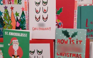 Sainsbury's publically displayed Christmas cards, censored by the Wiltshire Times.