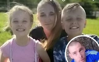Terri Harris and her two children were murdered by Damien Bendall (inset)