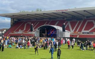 Festival goers at Swindon Town's County Ground