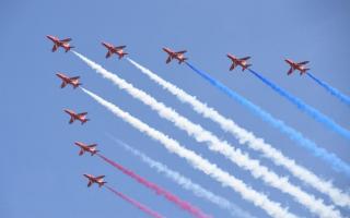 The Red Arrows will be flying over Worcestershire on their way to The Midlands Air Festival