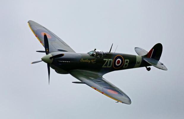 Swindon Advertiser: A Spitfire takes to the skies over Biggin Hill Airfield in Kent to commemorate the 75th anniversary of the Hardest Day.  Picture: Gareth Fuller/PA