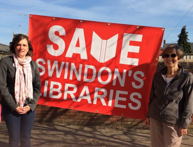 From left: Sarah Church and Sue Morrison of Save Swindon's Libraries