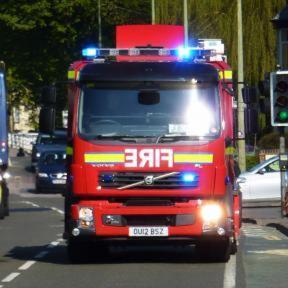 Fire Engine In Blue Light Run Collides, Blue Lights Fire Truck