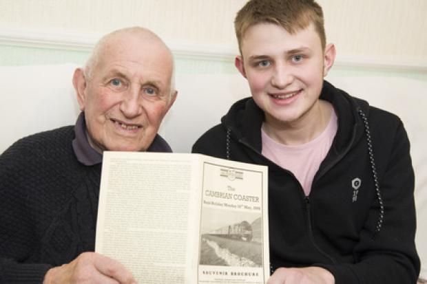 Jake Wadley has been overwhelmed by GWR's efforts to help him organise a train journey for his grandad Eric before he loses his memory as he grew up watching trains..left 2 right .Pic - Eric Wadley, Jake Wadley.Date 17/1/18.Pic by Dave Cox.