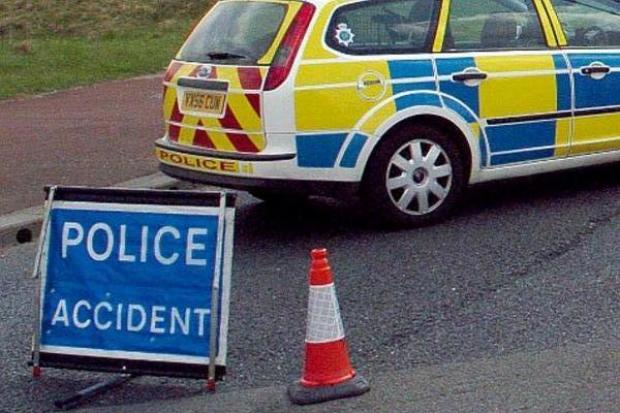 The Culdrose road has been closed at Helston following a crash Saturday evening