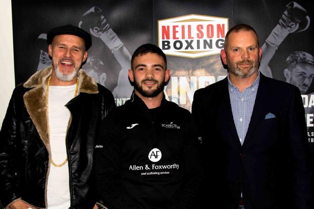Swindon-based promoter Mark Neilson (right) alongside promising welterweight contender- Ryan Martin back in 2018   				  Photo: Mark Page