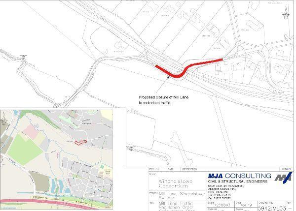 The section of Mill Lane that could be closed. Picture: Swindon Borough Council