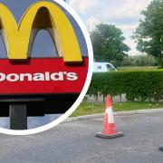 The drive-thru at the Swindon McDonald's is shut