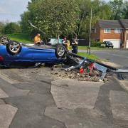 Aftermath of a serious crash on Dunwich Drvie